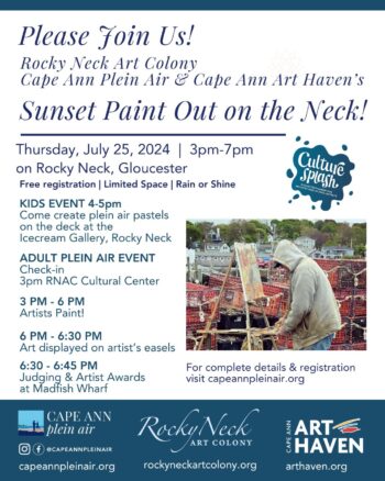 Rocky Neck Art Colony Culture Splash Paint Out July 25, 2024